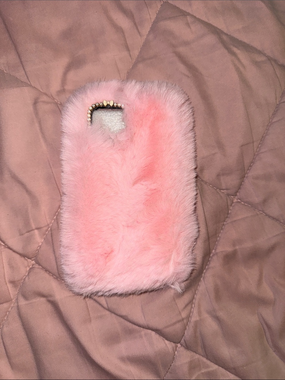 Plush Pink Furry Phone Case - Soft Protective Cover - Picture 3 of 5